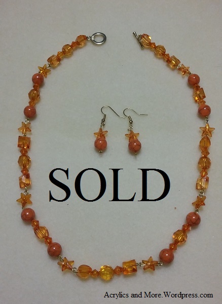 Orange & Stars with Earrings