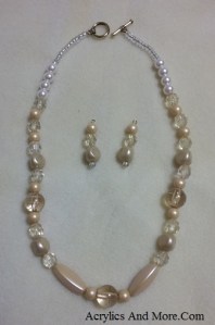 Lt Peach Pearl and Crystal