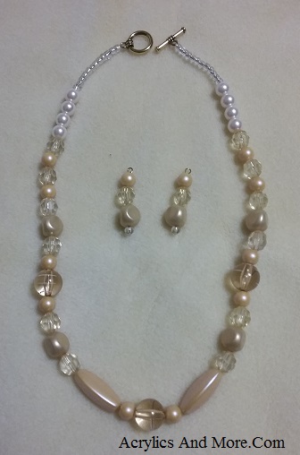 Lt Peach Pearl and Crystal